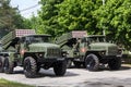 NOVOCHERKASSK, RUSSIA - MAY 9, 2017: Military parade dedicated to Victory Day in World War II