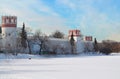 Novodevichiy convent. Winter day in Moscow, Russia