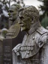 Novodevichy cemetery in Moscow, grave, sculpture, face in stone, fine art