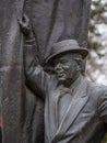 Novodevichy cemetery in Moscow, grave, sculpture, face in stone, fine art