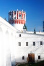 Novodevichy convent in Moscow. Old tower and entrance to the premises. Royalty Free Stock Photo