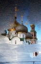 Novodevichy convent in Moscow. Smolensk icon cathedral Royalty Free Stock Photo