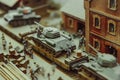 Novokuzneck, Russia - 26.07.2018: miniature model of war Royalty Free Stock Photo