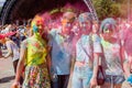 Novokuznetsk, Kemerovo region, Russia - June 12, 2019 :: A group of teenagers on the festival of colors Holi