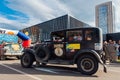 Novokuznetsk, Russia, 13 June 2019: The 7th Peking to Paris Motor Challenge 2019. Ford Model A 1930 leaving the city and going to Royalty Free Stock Photo