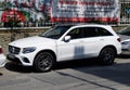 Parked on the side of the city road Mercedes car glc class Royalty Free Stock Photo