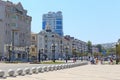 Urban architecture of Novorossiysk Republic street Royalty Free Stock Photo