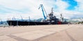 Cruiser Mikhail Kutuzov at the Seaport - panorama