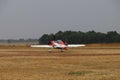 sports light aircraft before takeoff Royalty Free Stock Photo