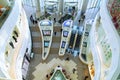 Novosibirsk 10-14 -2018. The interior and windows of large store. View from above Royalty Free Stock Photo