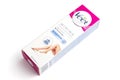 Novosibirsk, Russia - April 30, 2021 - packaging of Veet cream for depilation of hands and feet, for sensitive skin.