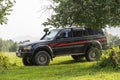 Novosibirsk, Russia - August 08, 2021: black Toyota Land Cruiser