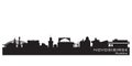 Novosibirsk Russia city skyline Detailed silhouette