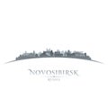 Novosibirsk Russia city skyline silhouette white background