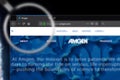 Novosibirsk, Russia - July 08, 2019 - Illustrative Editorial of Amgen Inc website homepage. Amgen Inc logo visible on display