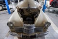 Russian classic vintage car gaz m20 pobeda part of the history in a repair shop in good condition in a disassembled condition with