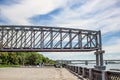 Span construction of the first railway bridge over the Ob river