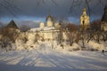 Novospassky monastery in Moscow  Russia during the winter Royalty Free Stock Photo