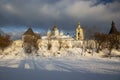 Novospassky Monastery (founded in 15s century) situated in Moscow in Russia during the winter Royalty Free Stock Photo