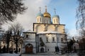 Novospassky Monastery New monastery of the Saviour during winter day. Moscow. Russia Royalty Free Stock Photo