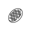 Novruz holiday pastry - sweet bun line icon