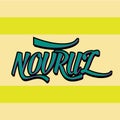 Novruz holiday stylish typography vector flat design