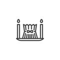 Novruz Semeni and candles line icon