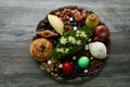 Novruz tray with Azerbaijan national pastry