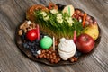 Novruz tray plate with Azerbaijan national pastry