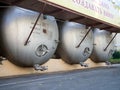 Tanks on the territory of the Novy Svet champagne factory, Crimea