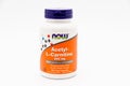 Now Foods, Acetyl-L-Carnitine, 500 mg, 100 Veg Capsules. Isolated on white background. Copy space. Horizontal shot