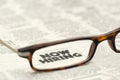 Now Hiring classified ad framed in glasses Royalty Free Stock Photo