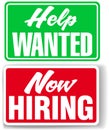 Now Hiring Help Wanted business signs Royalty Free Stock Photo
