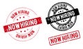 Now hiring label. now hiring red band sign. now hiring. now hiring round stamp