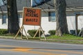 Now hiring nurses nurse sign in front of a local nursing home Royalty Free Stock Photo