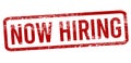 Now Hiring Red stamp on a white background Royalty Free Stock Photo