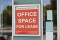 Office Space For Lease Sign On Door Royalty Free Stock Photo