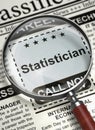 Now Hiring Statistician. 3D. Royalty Free Stock Photo