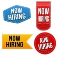 Now hiring sticker or label set