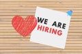 WE ARE HIRING sign. Royalty Free Stock Photo