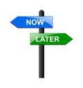 Now later signposts Royalty Free Stock Photo