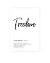 Freedom definition, Minimalist Wording Design, Wall Decor, Wall Decals Vector, Freedom noun description, Wordings Design