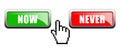 Now or never web buttons Royalty Free Stock Photo