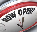 Now Open Clock Announcing Grand Opening Royalty Free Stock Photo