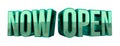 Now Open 3D Text Royalty Free Stock Photo