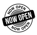 Now Open rubber stamp