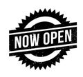 Now Open rubber stamp