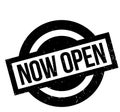 Now Open rubber stamp