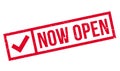 Now Open rubber stamp