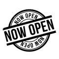 Now Open rubber stamp